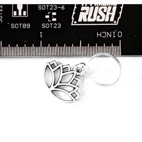 Sterling Silver Lotus Drop Earrings - Picture 4 of 4